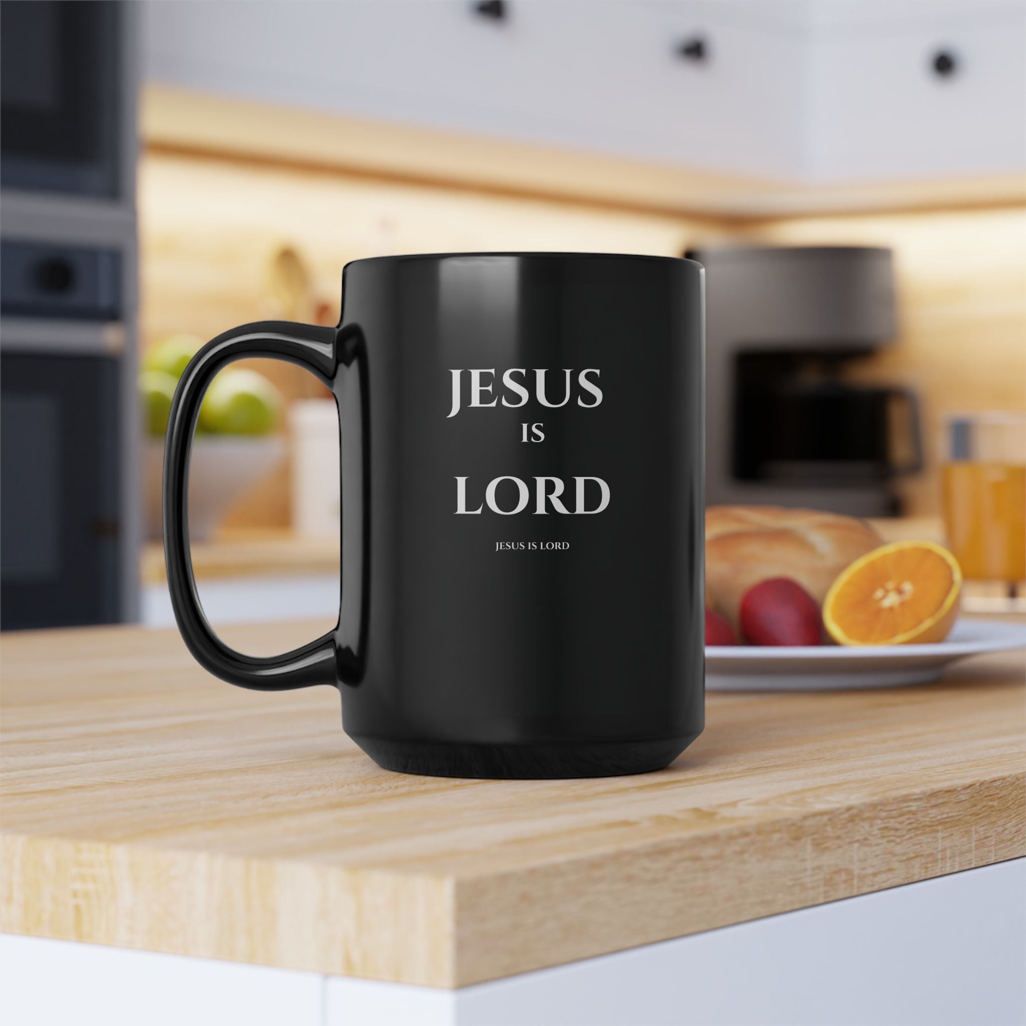Jesus Is Lord – Black 15oz Christian Mug