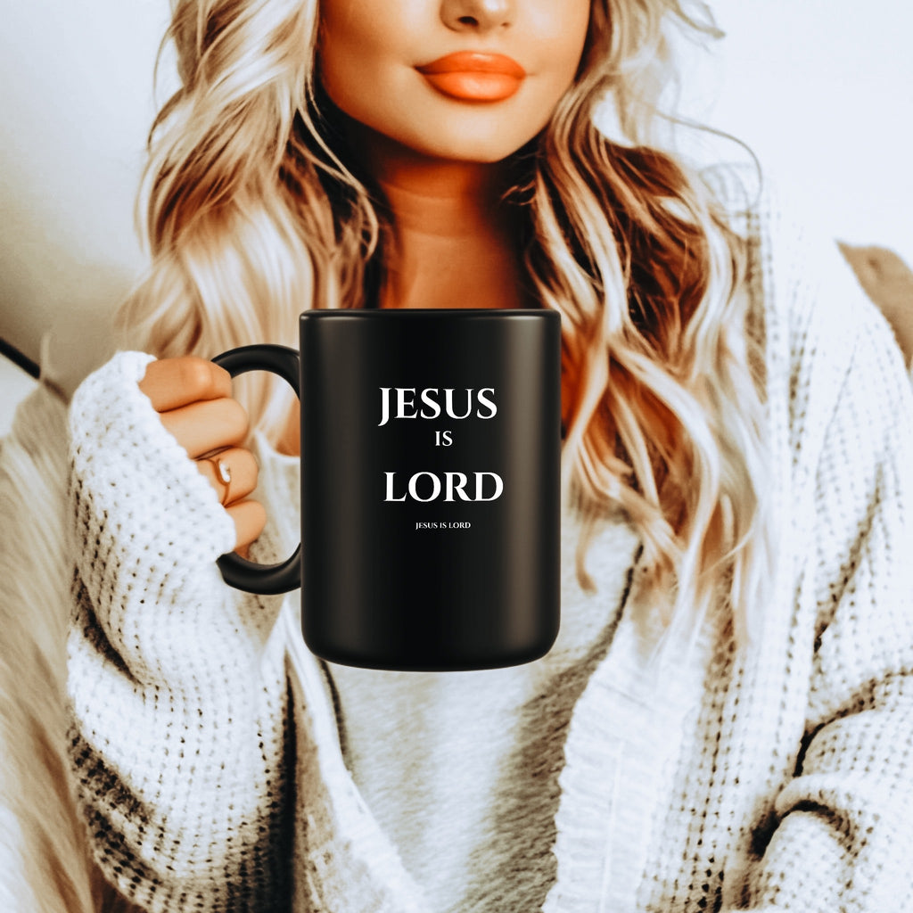 Jesus Is Lord – Black 15oz Christian Mug