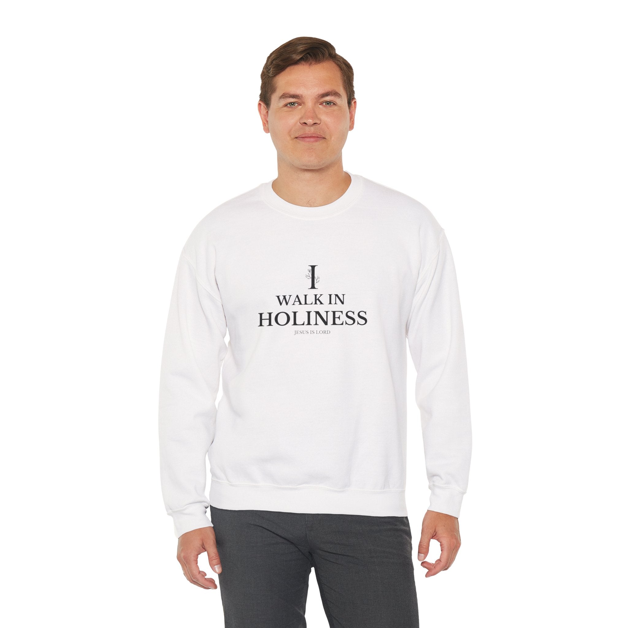 I Walk in Holiness – White Crewneck